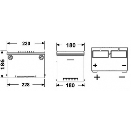 Batterie bornes US Exide Excell EB608 12V 60AH 640A